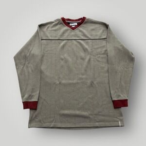 Columbia Sweater Mens 2XLT‎ Tall Brown V Neck Long Sleeve Knit Stretch Pullover